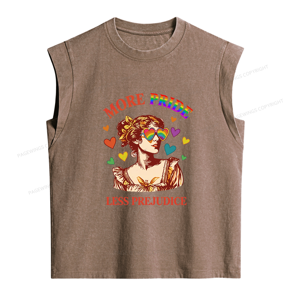 Pagewings More Pride LGBT Rainbow Women's Washed Tank Top