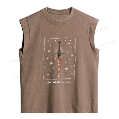 Pagewings To Whatever End Floral  Women's Washed Tank Top