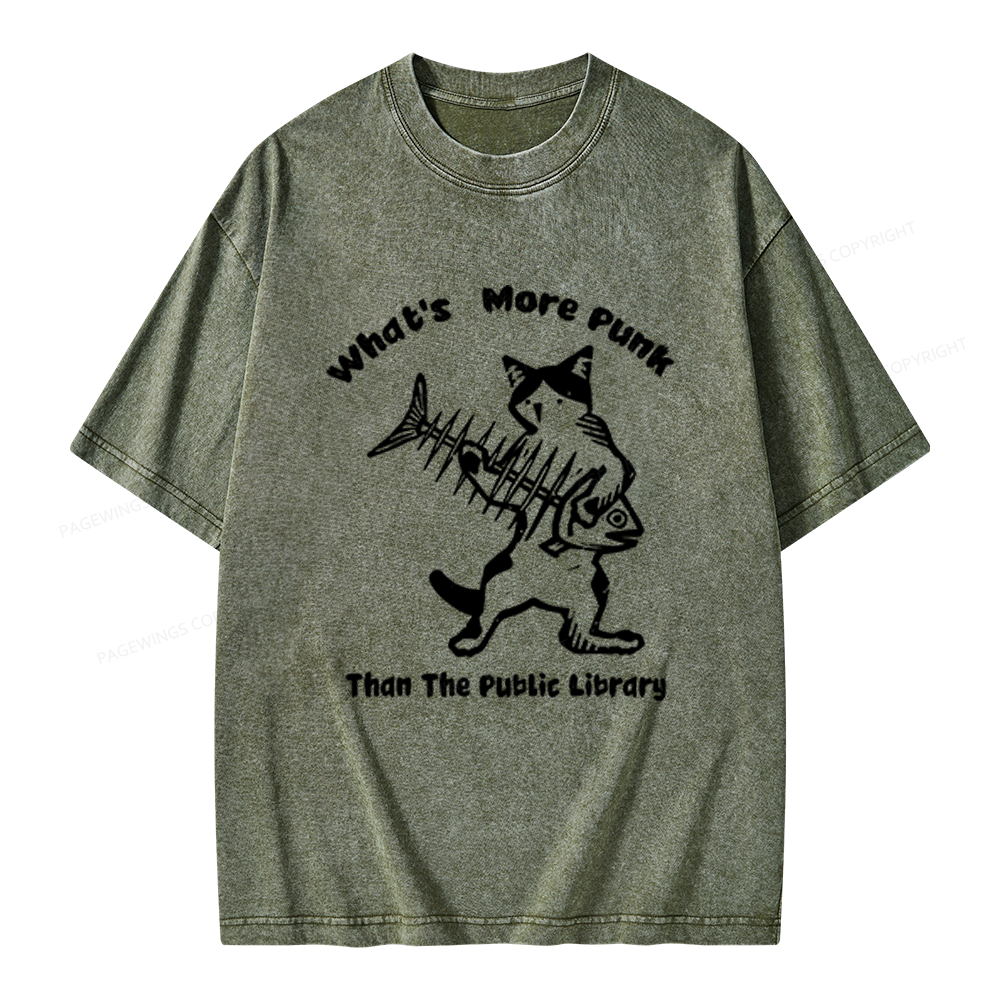 Pagewings What's More Punk Than The Public Library Unisex Washed T-shirt