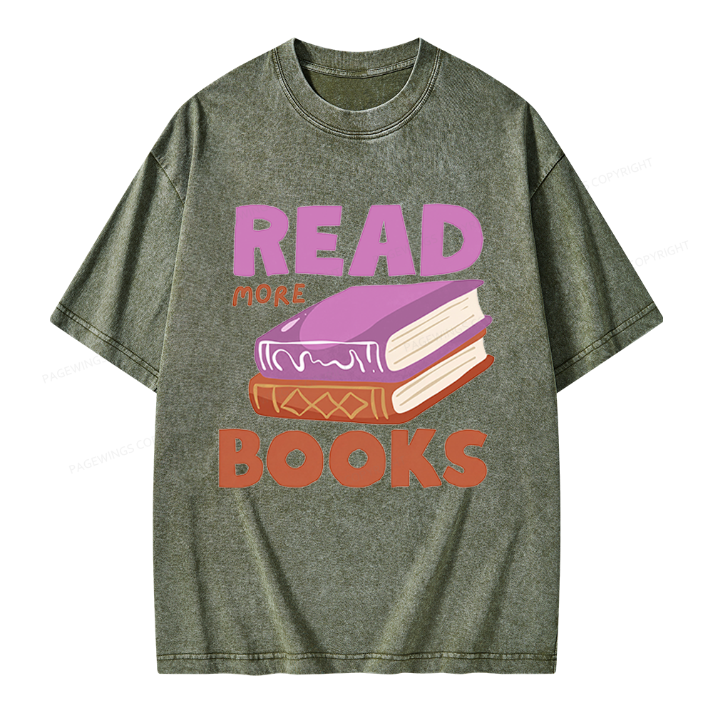Pagewings Read More Books Unisex Washed T-shirt