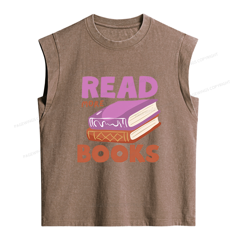 Pagewings Read More Books Women's Washed Tank Top