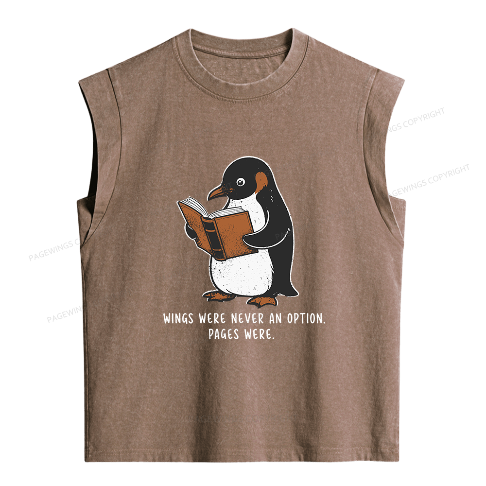 Pagewings Wings Were Never An Option Women's Washed Tank Top