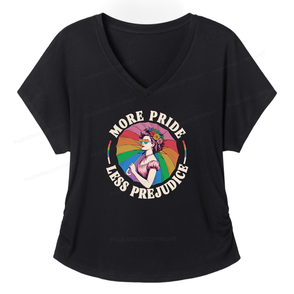 Pagewings More Pride Less Prejudice Soft Women's Modal V-neck T-shirt  