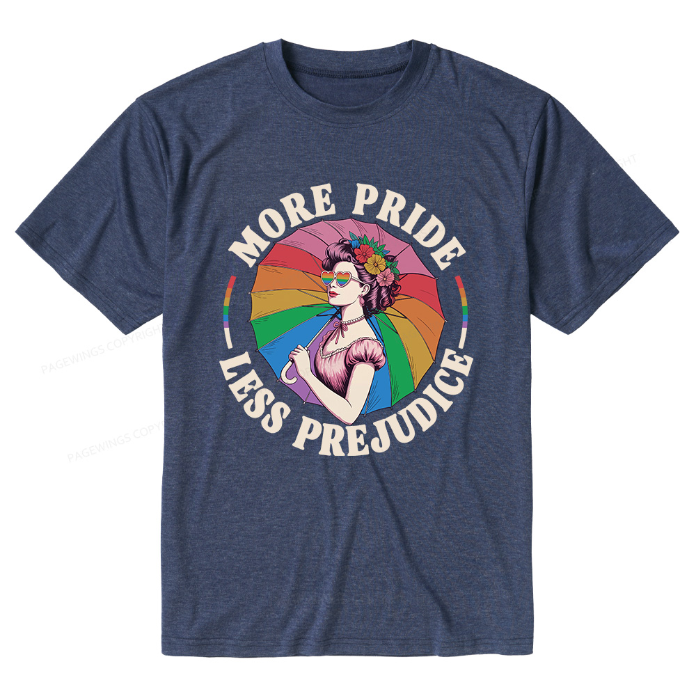Pagewings Soft More Pride Less Prejudice Unisex Heather T-Shirt