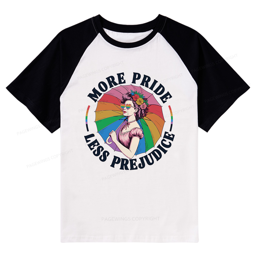Pagewings More Pride Less Prejudice Raglan T-shirt