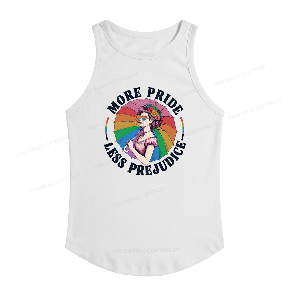 Pagewings Slim Fit More Pride Less Prejudice Women's Fitted Tank Top 