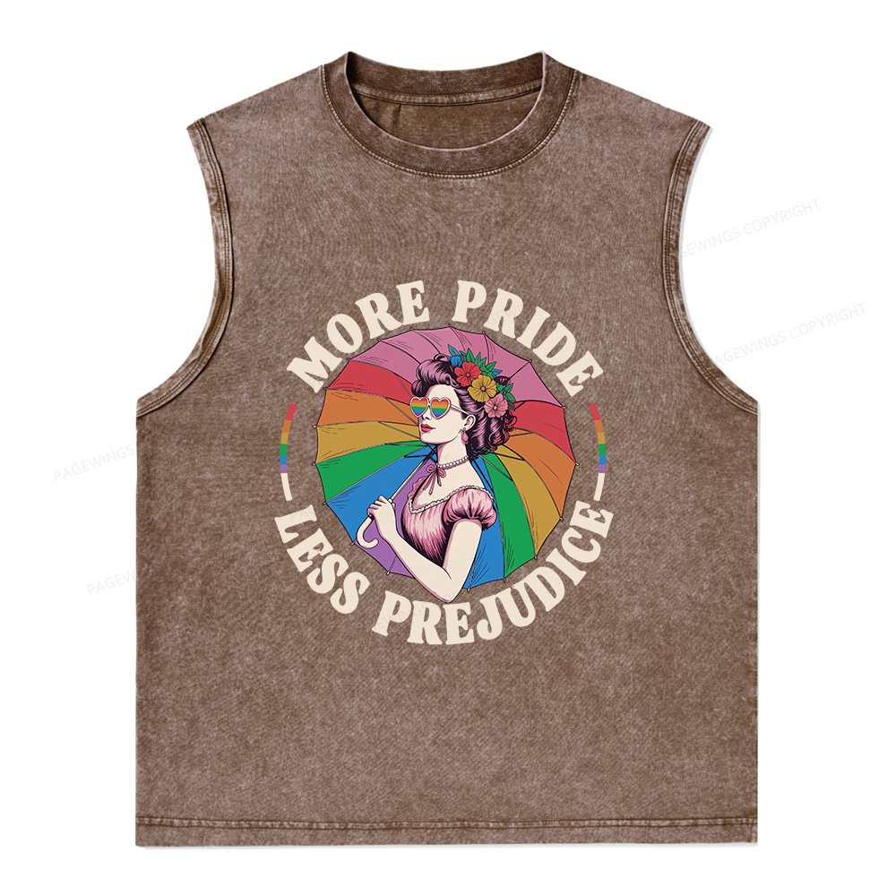 Pagewings More Pride Less Prejudice Unisex Washed Tank Top