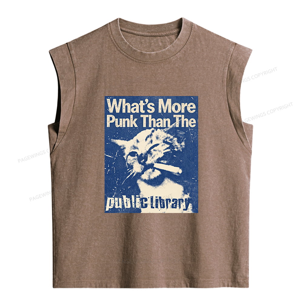 Pagewings What's More Punk Than The Public Library Women's Washed Tank Top