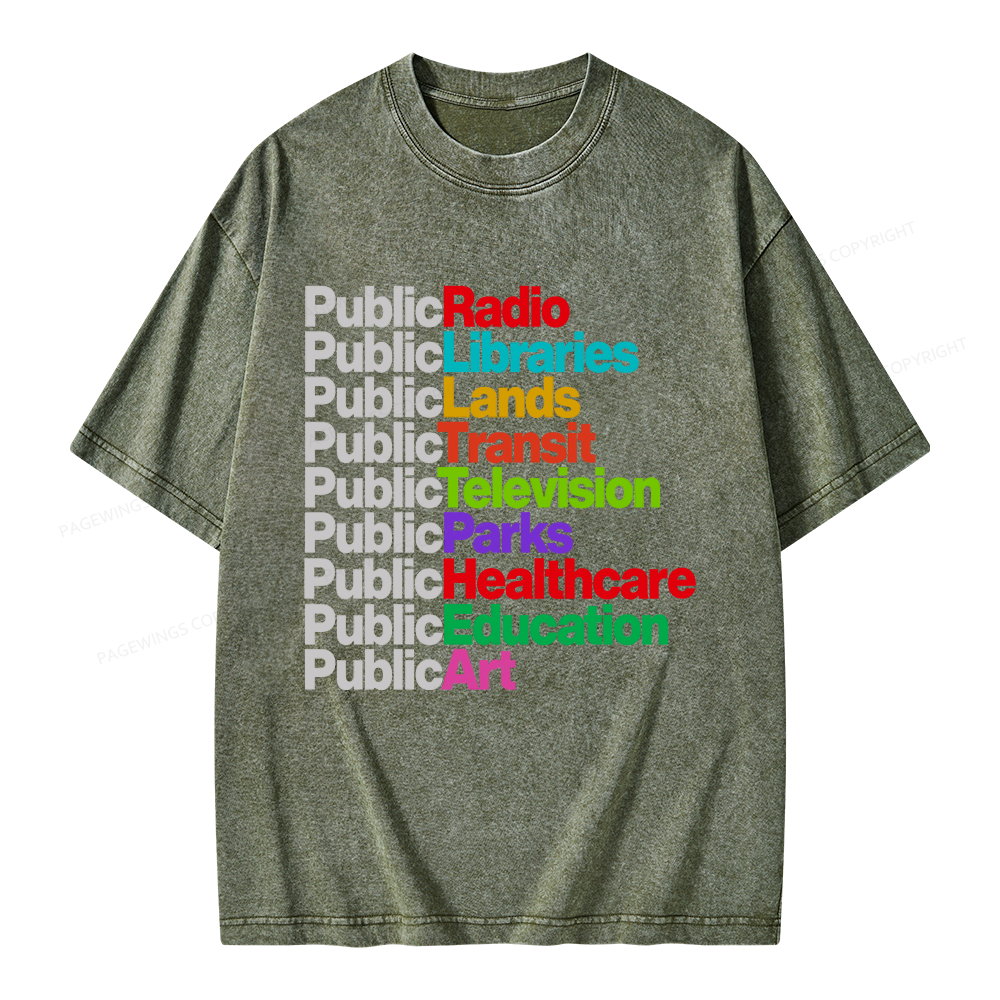 Pagewings Personalized Public Libraries Unisex Washed T-shirt