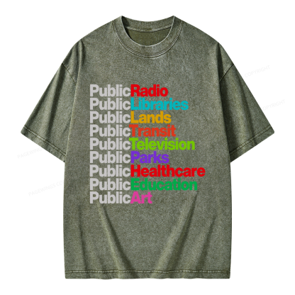 Pagewings Personalized Public Libraries Unisex Washed T-shirt
