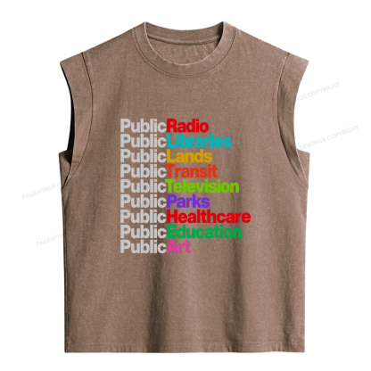 Pagewings Personalized Public Libraries Women's Washed Tank Top
