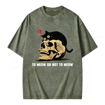 Pagewings To Meow Or Not To Meow Unisex Washed T-shirt