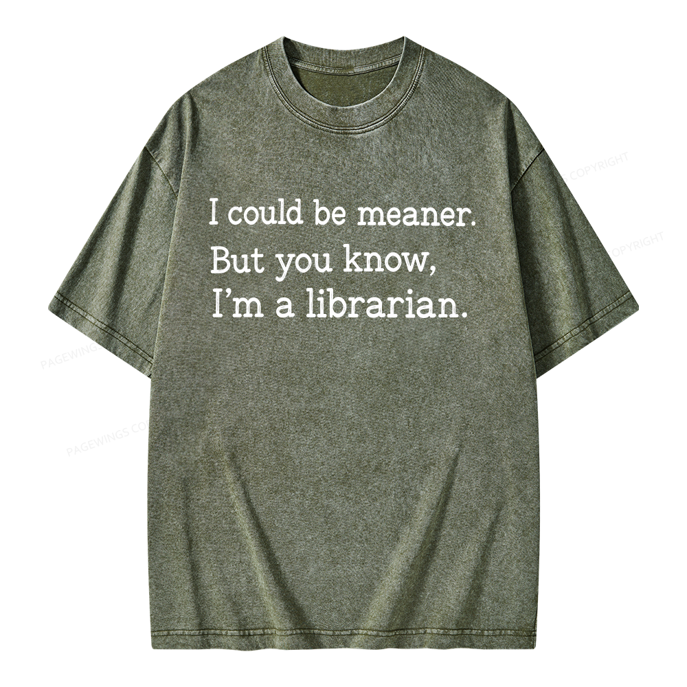 Pagewings I Could Be Meaner Unisex Washed T-shirt