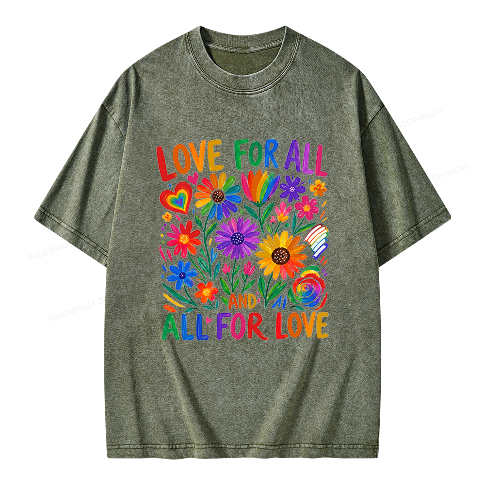 Pagewings Love For All Unisex Washed T-shirt