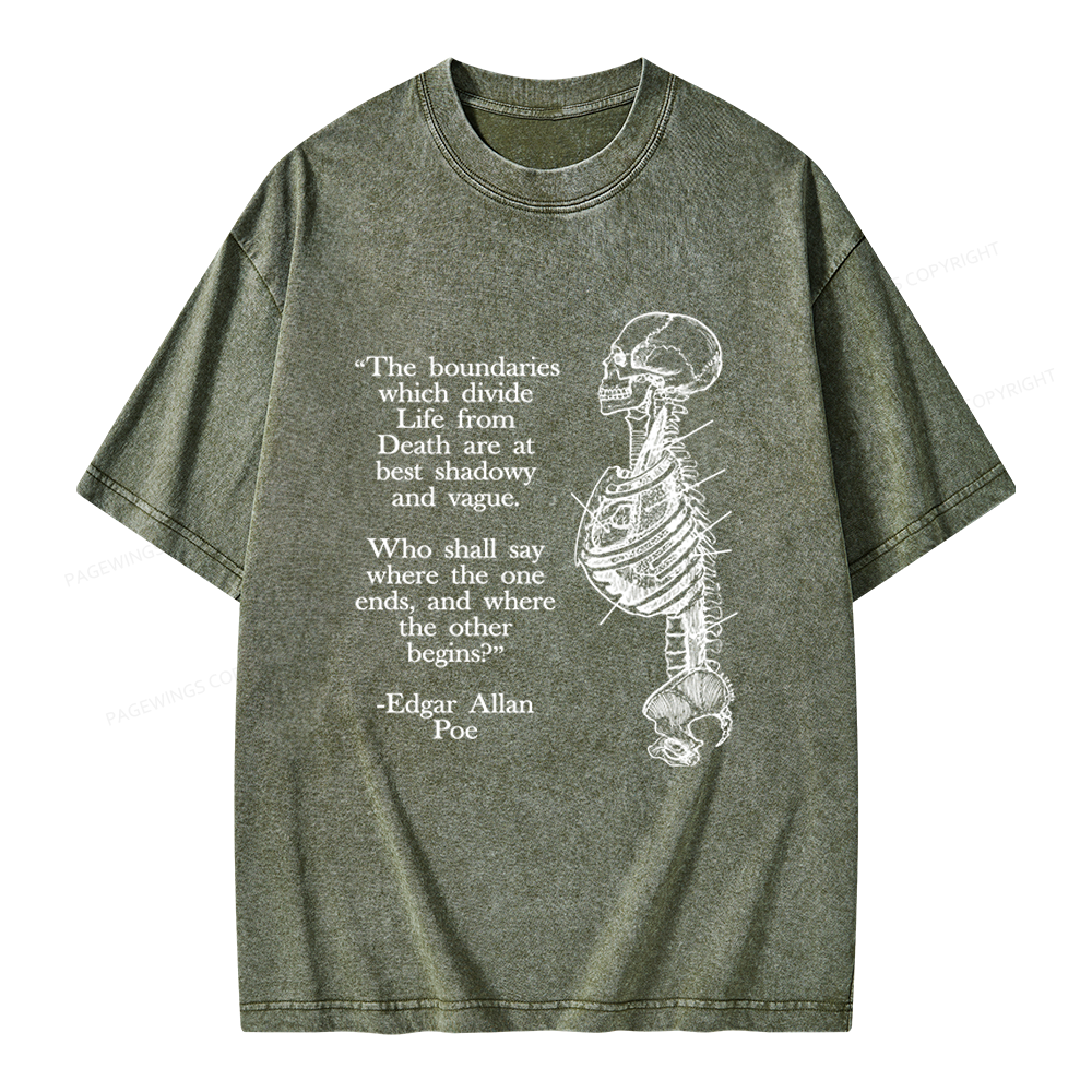 Pagewings Poe Quote Unisex Washed T-shirt