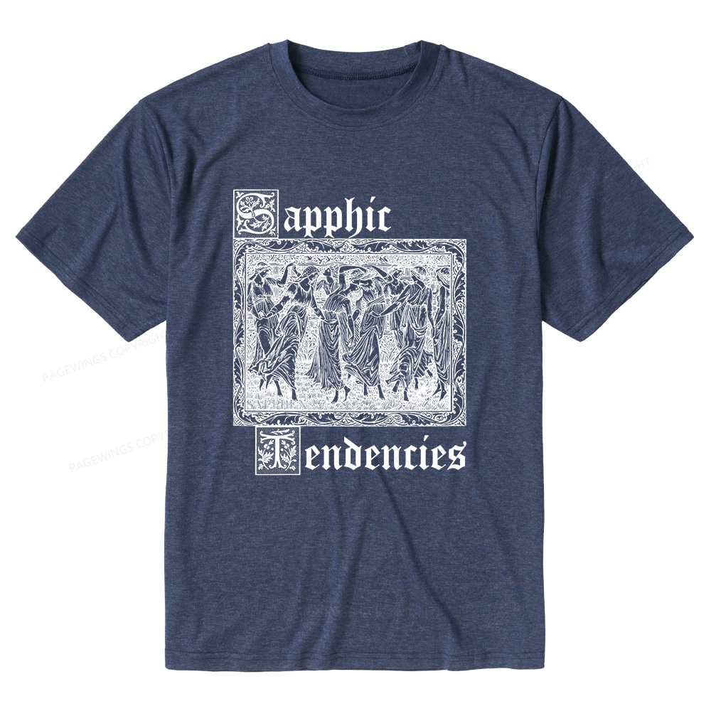 Pagewings Soft Sapphic Tendencies Unisex Heather T-Shirt