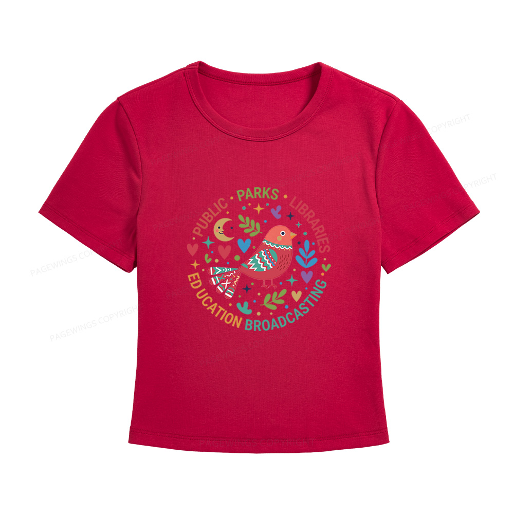 Pagewings Public Parks Libraries Education Broadcasting Women's Baby Tee