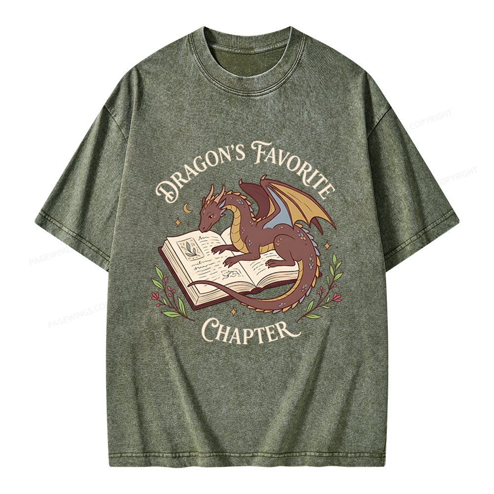 Pagewings Dragon's Favorite Chapter Unisex Washed T-shirt
