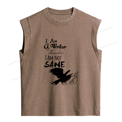 Pagewings Horror Macabre Literary Women's Washed Tank Top