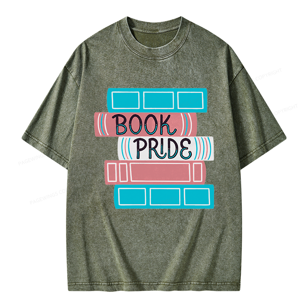 Pagewings Trans Book Pride Unisex Washed T-shirt