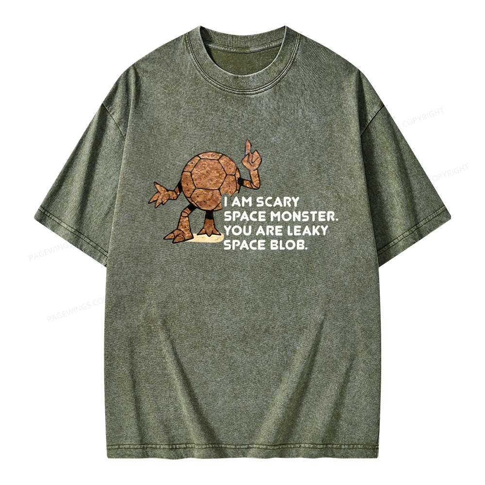 Pagewings I Am Scary Space Monster Unisex Washed T-shirt