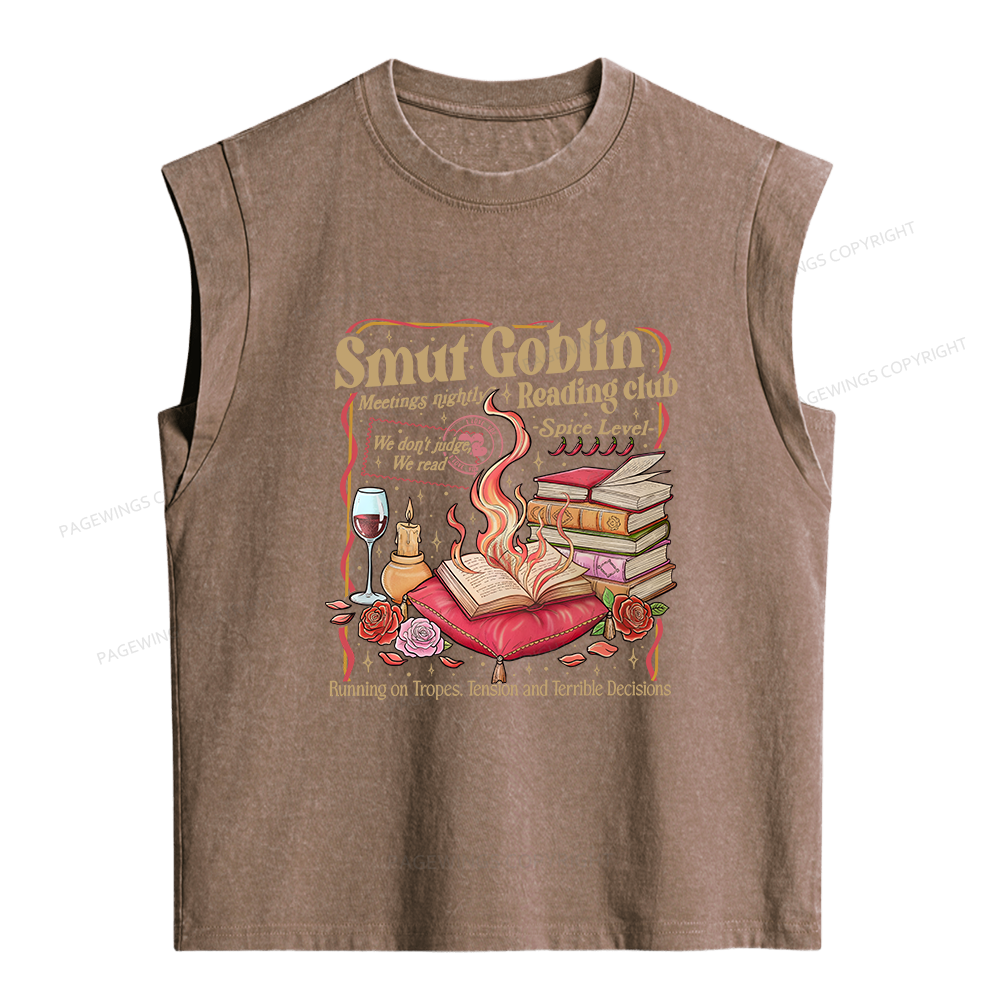 Pagewings Smut Goblin Dark Romance Women's Washed Tank Top