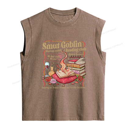 Pagewings Smut Goblin Dark Romance Women's Washed Tank Top