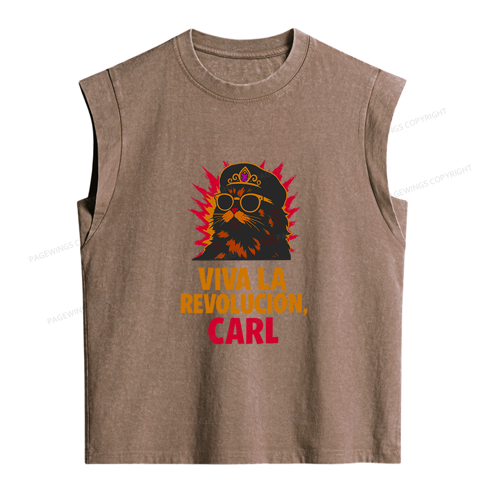 Pagewings Viva La Revolucion Women's Washed Tank Top