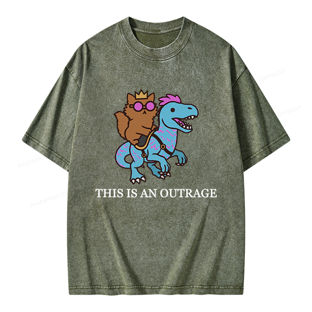 Pagewings This Is An Outrage Unisex Washed T-shirt