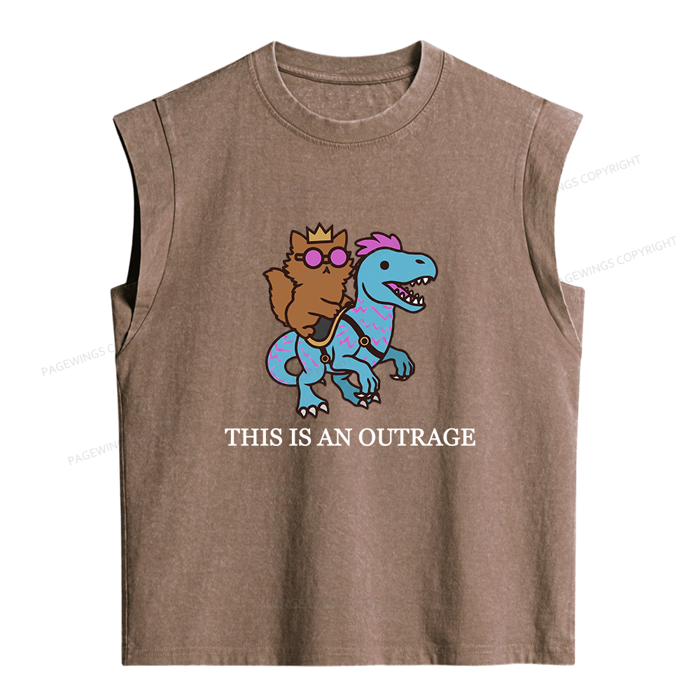 Pagewings This Is An Outrage Women's Washed Tank Top