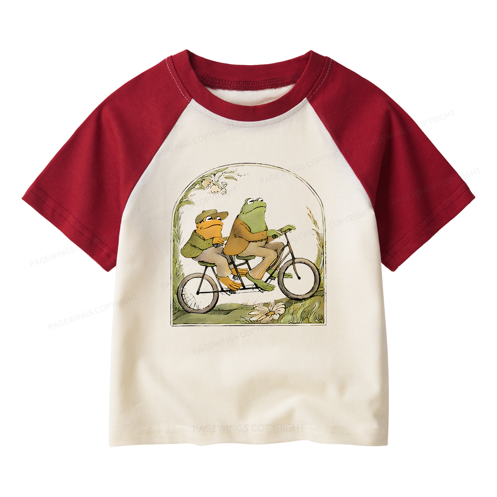 Pagewings The Growing Frog Book Vintage Kids Raglan T-shirt 