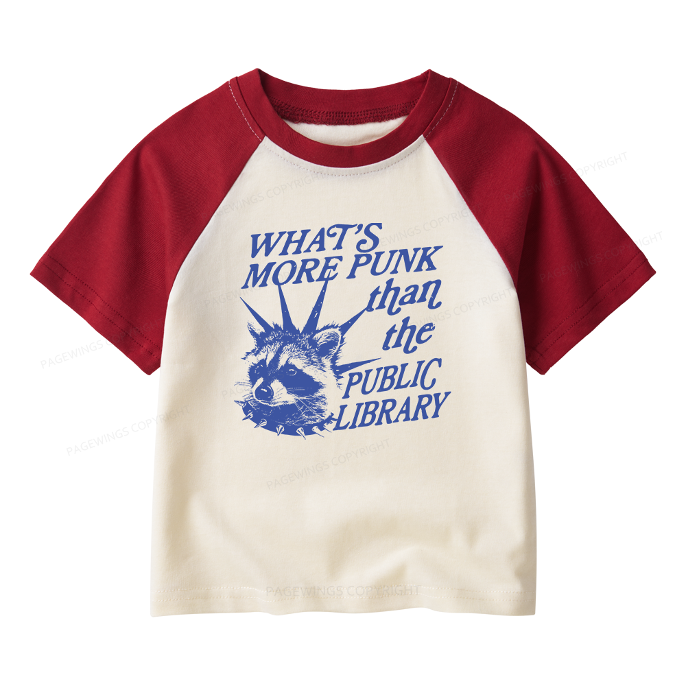 Pagewings What’s More Punk Than The Public Library  Kids Raglan T-shirt 