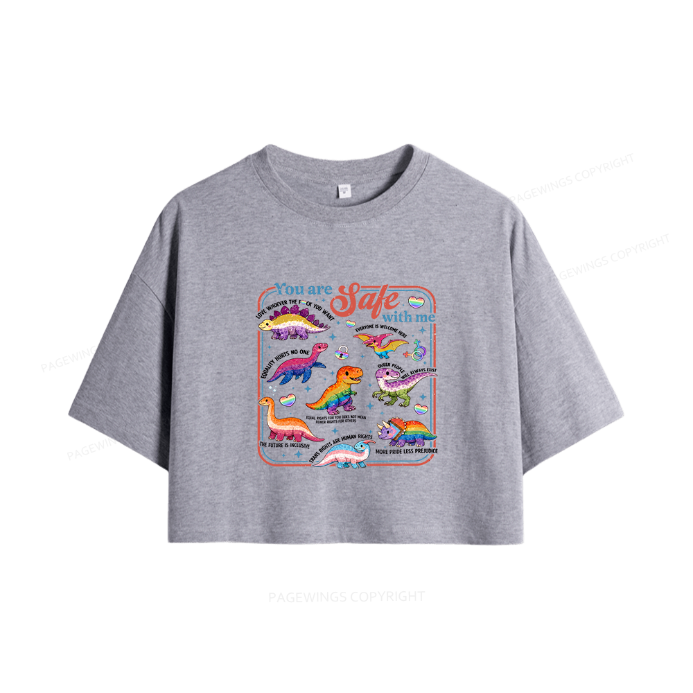 Pagewings You Are Safe With Me Women Crop Tops