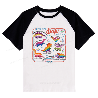Pagewings You Are Safe With Me Raglan T-shirt