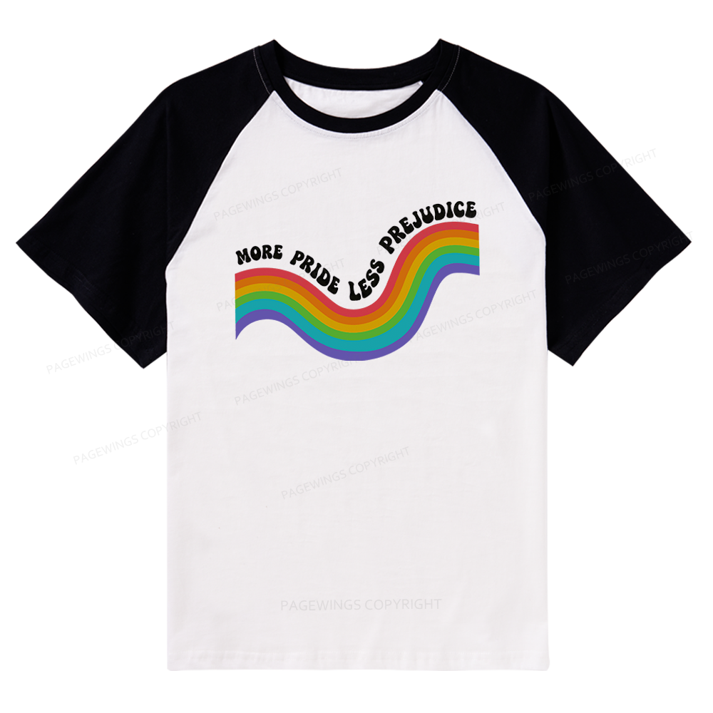 Pagewings More Pride Less Prejudice Raglan T-shirt