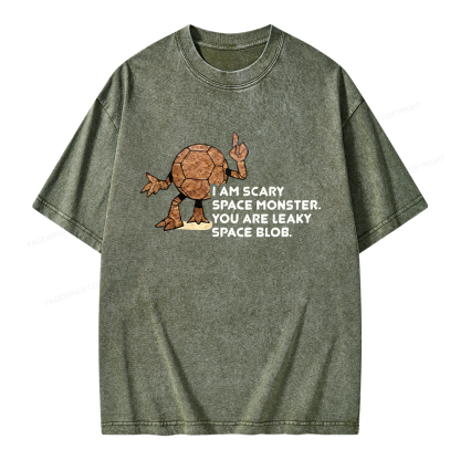 Pagewings I Am Scary Space Monster Unisex Washed T-shirt