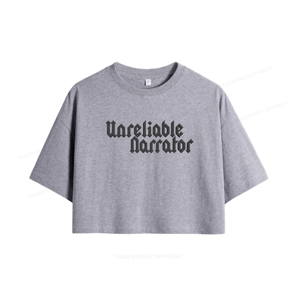 Pagewings Unreliable Narrator Women Crop Tops