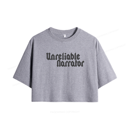Pagewings Unreliable Narrator Women Crop Tops