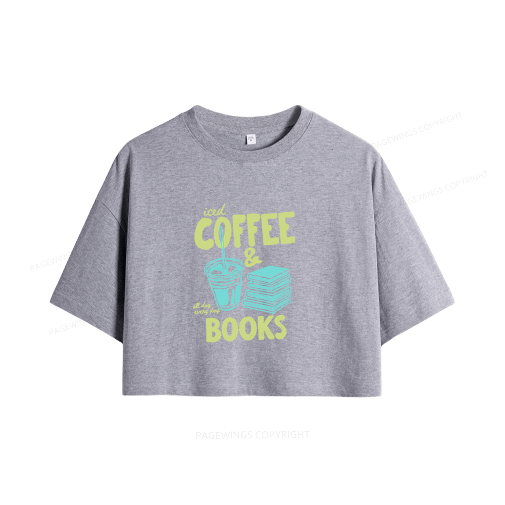 Pagewings Coffee And Books Women Crop Tops