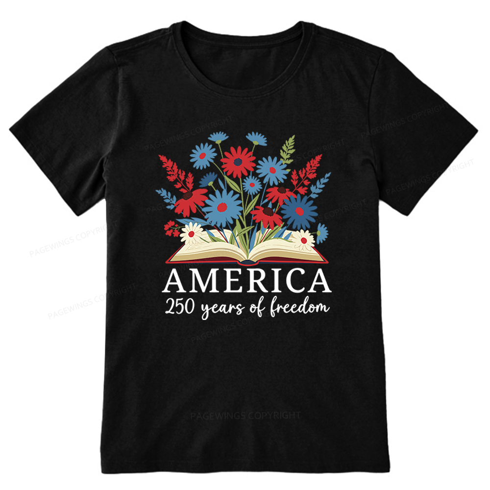 Pagewings Floral Patriotic America 250 Unisex Classic T-shirt