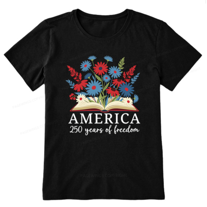 Pagewings Floral Patriotic America 250 Unisex Classic T-shirt