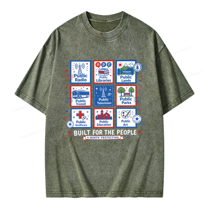 Pagewings Public Libraries Unisex Washed T-shirt