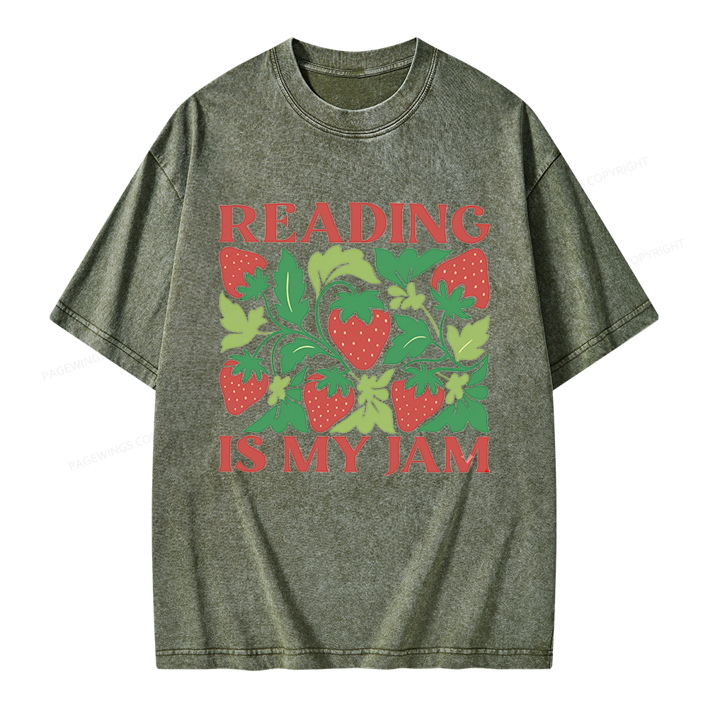Pagewings Reading Is My Jam Unisex Washed T-shirt