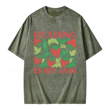 Pagewings Reading Is My Jam Unisex Washed T-shirt