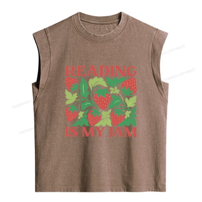 Pagewings Reading Is My Jam Women's Washed Tank Top