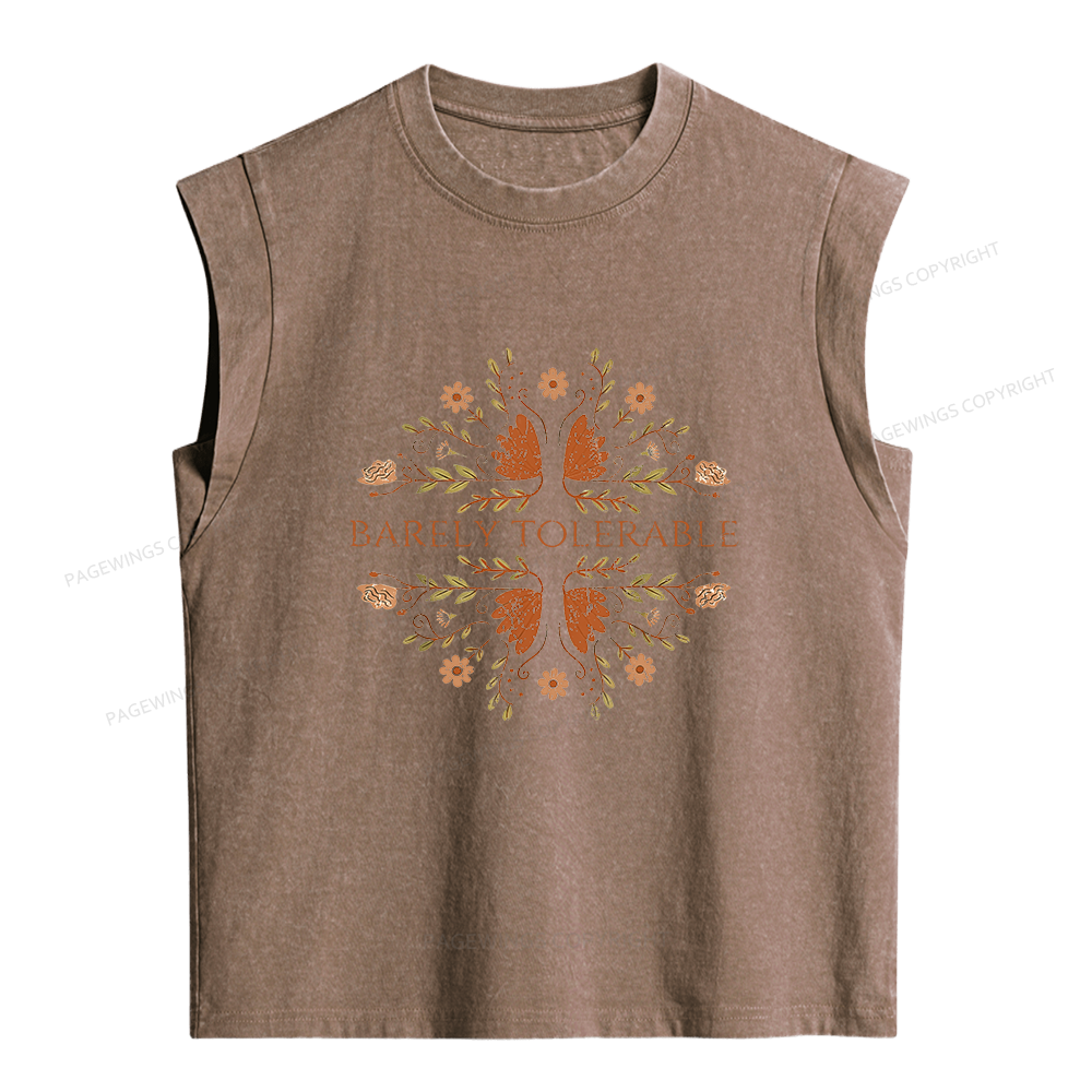 Pagewings Barely Tolerable Women's Washed Tank Top