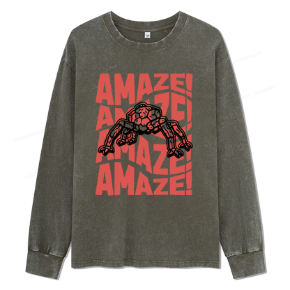 Pagewings Read Sci-Fi Unisex Washed Long Sleeve T-shirt