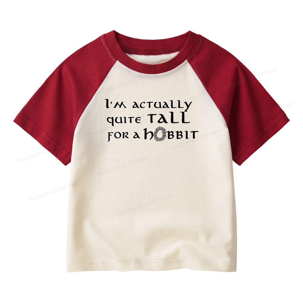 Pagewings I'm Actually Quite Tall Kids Raglan T-shirt 