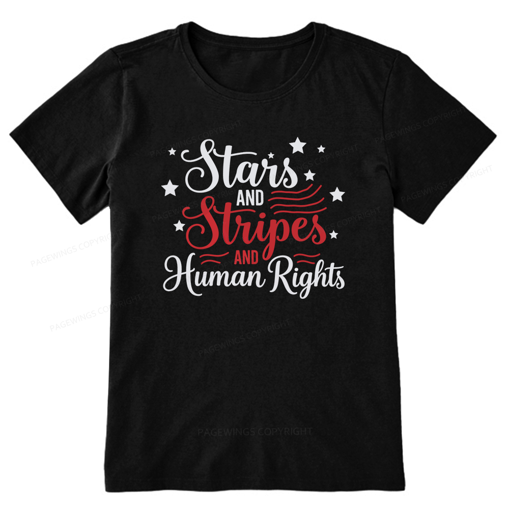 Pagewings Stars and Stripes And Human Rights Unisex Classic T-shirt