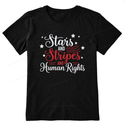 Pagewings Stars and Stripes And Human Rights Unisex Classic T-shirt